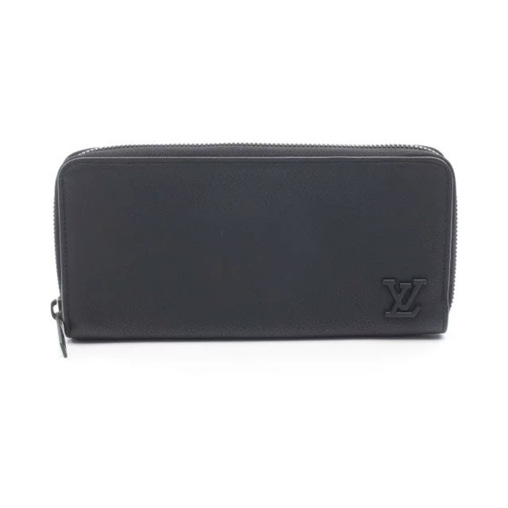 Louis Vuitton Zippy Wallet Horizontal LV Aerogram Round Long Leather Noir Black
